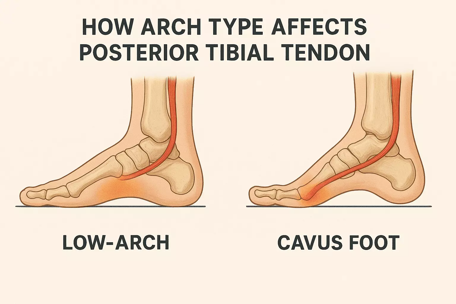 Flat feet, commonly known as fallen arches, happen when the arches on the inside of your feet press flat against the floor. This structural condition alters how your foot absorbs impact during daily activities like walking, running, or standing, and it can lead to widespread joint discomfort. Without the natural upward curve of the arch to distribute weight evenly, your body experiences uneven pressure across the foot. Over time, this irregular weight distribution creates a ripple effect throughout your skeletal system. Understanding how your foot structure influences the rest of your body helps you make informed decisions about managing chronic discomfort and maintaining your mobility. Biomechanical Cause and Effect Your feet support the entire weight of your body. Under normal circumstances, the arch acts as a built-in shock absorber that cushions the impact of each step you take. When you have flat feet, the foot tends to roll inward too far as you move forward; this excessive inward rolling is called overpronation. Overpronation fundamentally alters the alignment of your lower legs. Your feet act as the foundation of your body, so any misalignment here forces other joints to compensate. When the foot rolls inward, the tibia and femur, the bones of your lower and upper leg, rotate inward alongside it. This abnormal rotation places extra stress on the ligaments, tendons, and cartilage of the joints above the foot. The continuous strain from everyday movement can gradually lead to inflammation and mechanical wear. Associated Joint Conditions Because of this biomechanical chain reaction, flat feet often connect to discomfort in several major joints. Individuals experience aching or stiffness in areas far from the feet if the lower body alignment changes, and these symptoms can affect overall comfort. Conditions commonly associated with flat feet include: Ankle strain: The inward roll of the foot places immediate mechanical stress on the inner ankle. This often leads to localized fatigue, stiffness, and swelling after periods of weight-bearing activity. Knee pain: As the lower leg rotates inward, the knee joint falls out of its neutral alignment. This unnatural angle forces the knee to bear weight unevenly, which can irritate the tissues beneath the kneecap. Hip discomfort: Altered leg mechanics force the hip muscles to work harder to stabilize your pelvis during movement. Over time, this extra effort can cause stiffness in the hip flexors and the surrounding joint capsule. Lower back tension: When your knees and hips fall out of alignment, your pelvis often tilts forward. This pelvic tilt increases the curve of your lower back, leading to muscle tension and spinal joint fatigue. Professional Treatment for Flat Feet Managing joint pain associated with flat feet requires a comprehensive, structured approach. A healthcare professional evaluates your gait, joint alignment, and specific foot anatomy, and they develop a supportive plan. The main focus is on improving biomechanical function to reduce the mechanical stress placed on your joints. Custom orthotics are often recommended. These are specialized shoe inserts that support the arch and limit excessive inward rolling, which helps promote better alignment. Physical therapy may be advised to strengthen the muscles of the foot, ankle, and lower leg; stronger muscles provide better structural support for your arches. Wearing supportive footwear is another strategy, and shoes with firm heel counters and adequate arch support help maintain proper foot mechanics throughout the day. Some individuals also benefit from modifying their exercise routines. Adjusting activities can reduce repetitive stress on your joints while you build strength and stability. Talk to a Podiatrist Today Persistent joint pain can affect your daily life and limit your physical activity. If you suspect your flat feet contribute to discomfort in your ankles, knees, hips, or back, scheduling a professional evaluation is recommended. A podiatrist can evaluate your specific foot structure, and they will recommend a targeted management plan for your joint pain. They provide the practical guidance you need to support your physical foundation. By properly addressing the mechanics of your feet, you can work toward greater stability, improved alignment, and lasting comfort in your everyday movements.